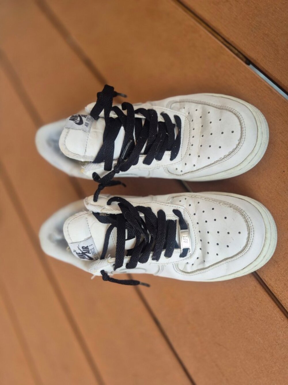 Nike Air Force 1 Low White Black Lace Sneakers Men's 6 / Women's 7.5